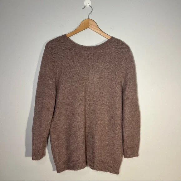 Zara Alpaca Blend Pink Diamanté Beaded Sparkle V Neck Sweater Medium - Picture 6 of 6